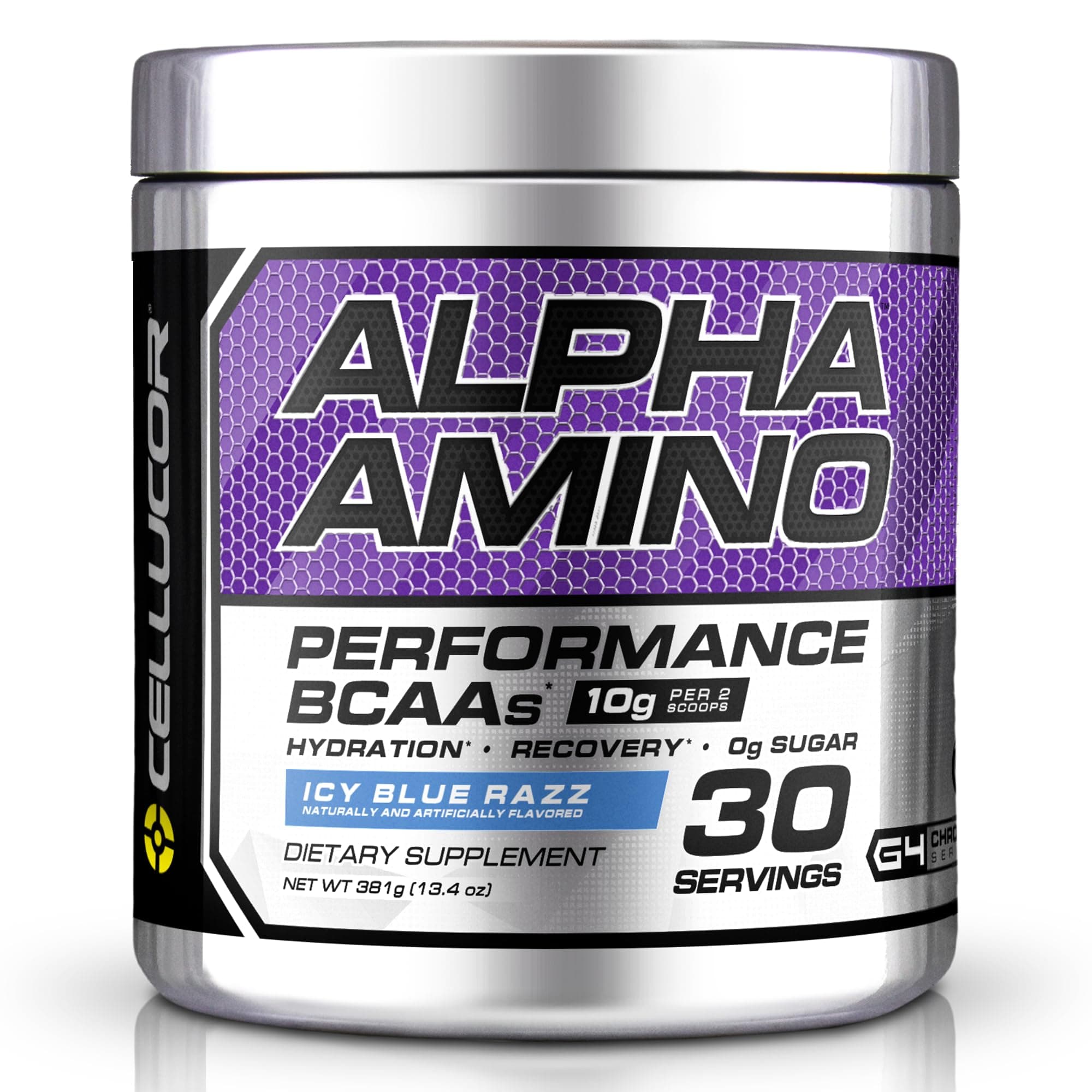 Cellucor Alpha Amino EAA & BCAA Powder | Branched Chain Essential Amino Acids + Electrolytes | ICY Blue Razz | 30 Servings