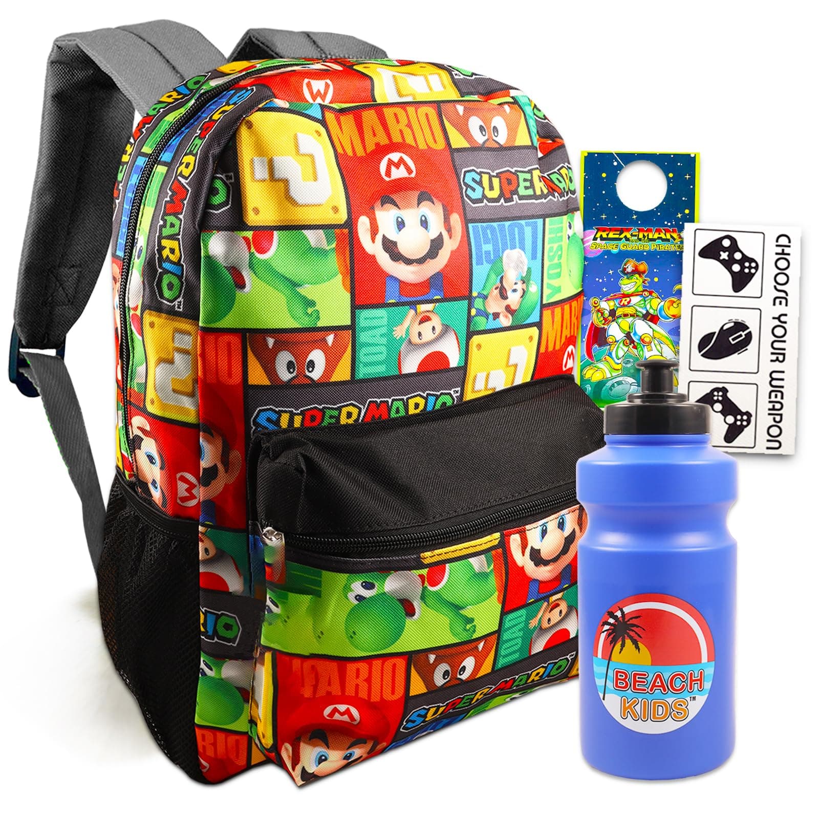 Backpack School Supplies Set - 16" Backpack, Bottle, Stickers, More