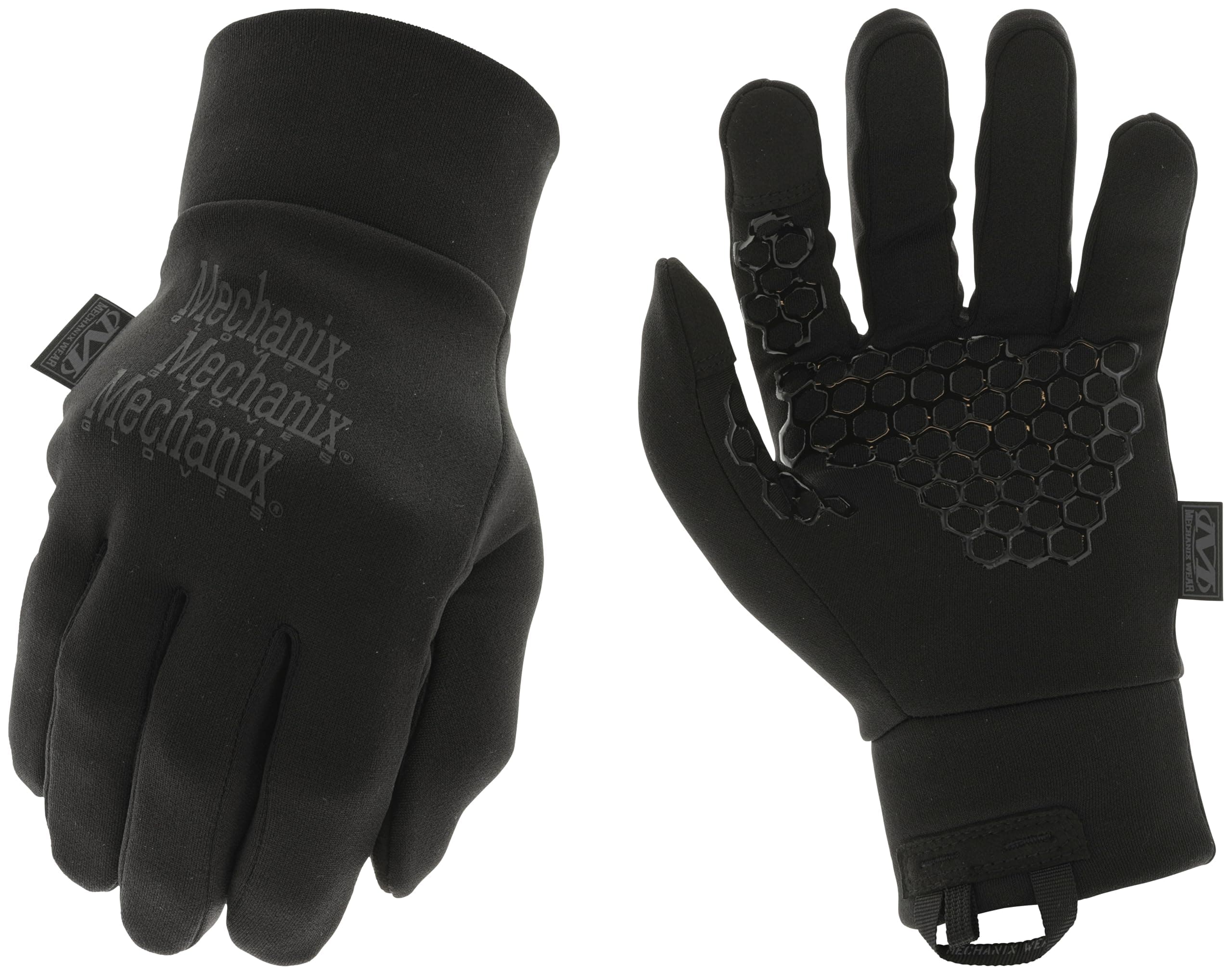 ColdWork Base Layer Winter Work Gloves - SoftShell Micro-Fleece Glove Liner - Secure Grip - Touchscreen Compatible - Machine Washable - Large - Covert Black