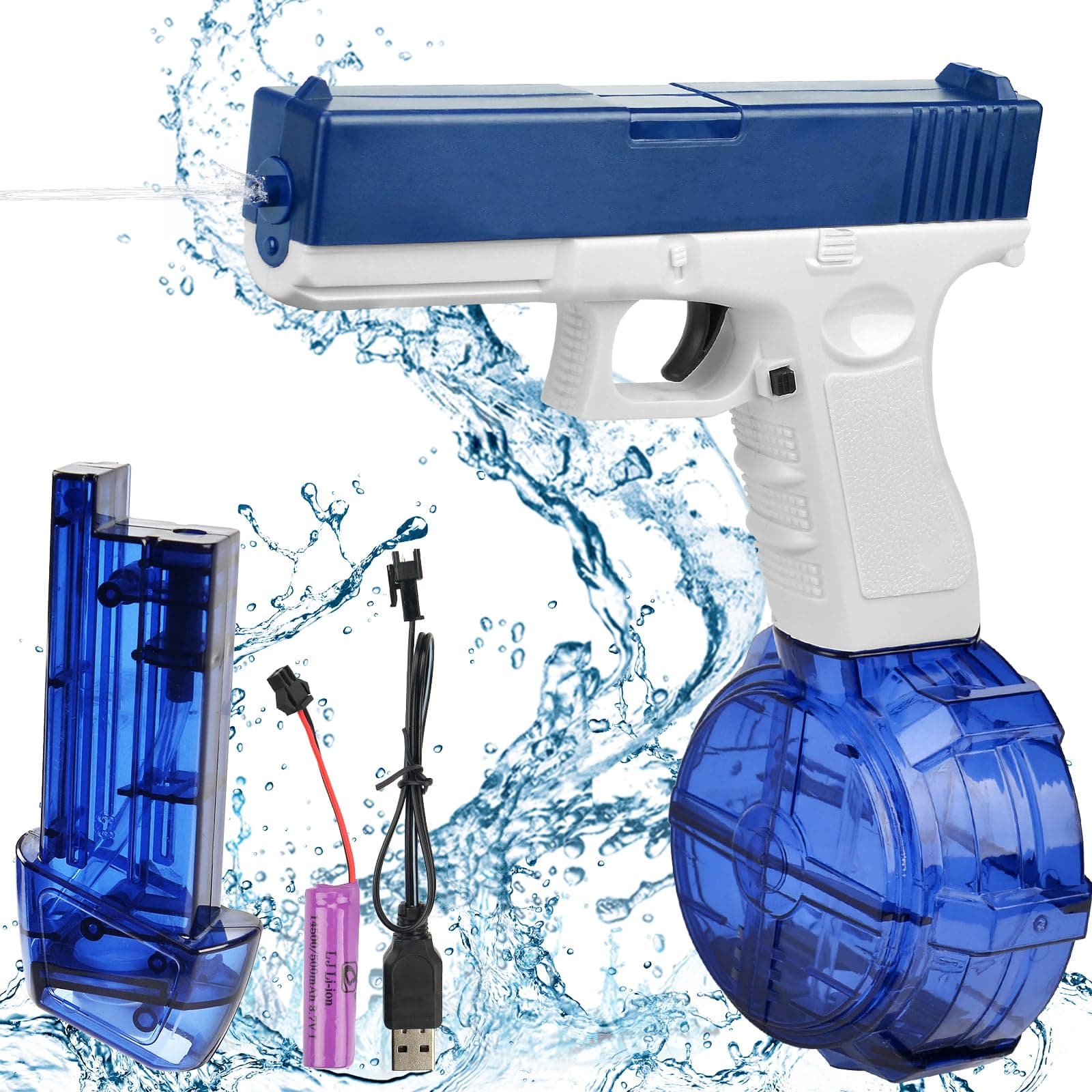 Electric Water Gun, Max Range 32 FT Super One-Touch Automatic, Water Squirter for Children & Adults, Summer, Pool, Beach, Party, Water Blasters (A)