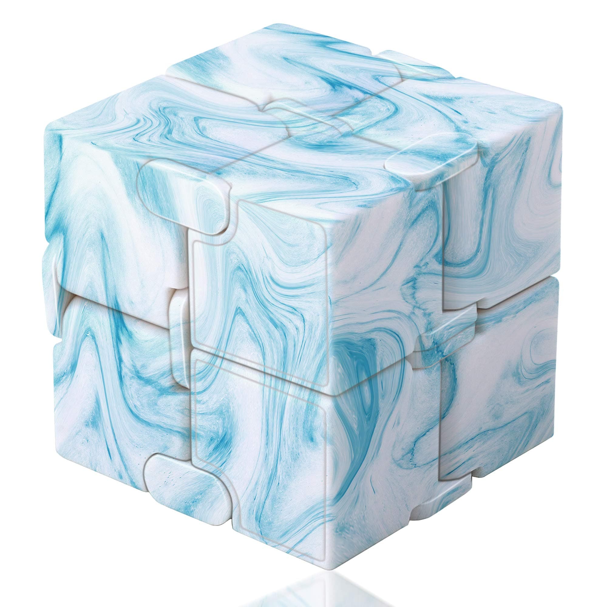 Infinity Cube Fidget Toy, Hand Killing Time Transform Cubes Magic Cubes for Kids (Blue Texture)