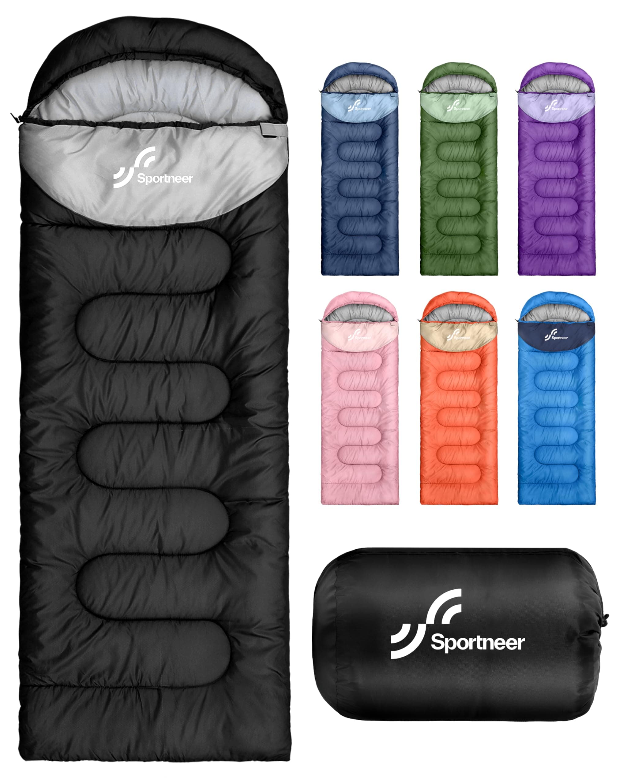 Sportneer Sleeping Bag Camping Sleep Bags: Sleeping Bags for Adults & Kids Sleeping Bag 3-4 Season Warm Lightweight Compact Sleep Bag for Adult Girls Boys