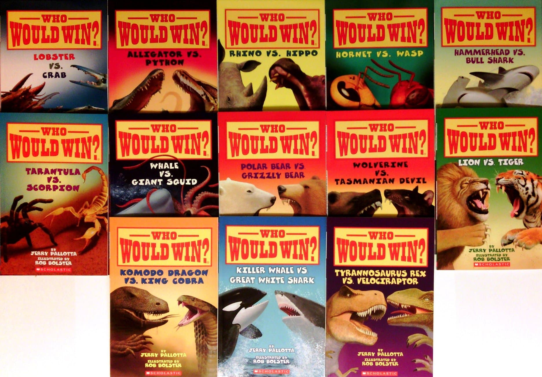 Who Would Win? Series Complete 13 Book Set: Who Would Win Lobster Vs. Crab, Alligator Vs. Python, Rhino Vs. Hippo, Hornet Vs. Wasp, Wolverine Vs.Tasmanian Devil, Whale Vs. Giant Squid, Tarantula Vs. Scorpion, Komodo Dragon Vs. King Cobra, Lion Vs. Ti