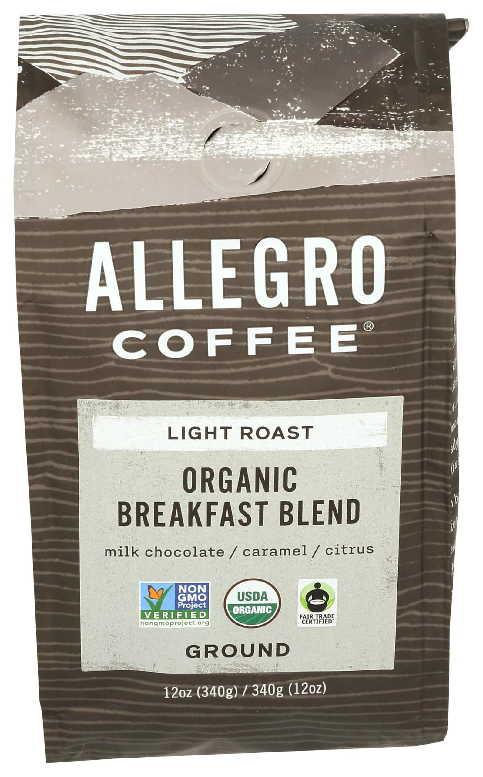 Allegro Coffee Organic Breakfast Blend Ground Coffee, 12 oz