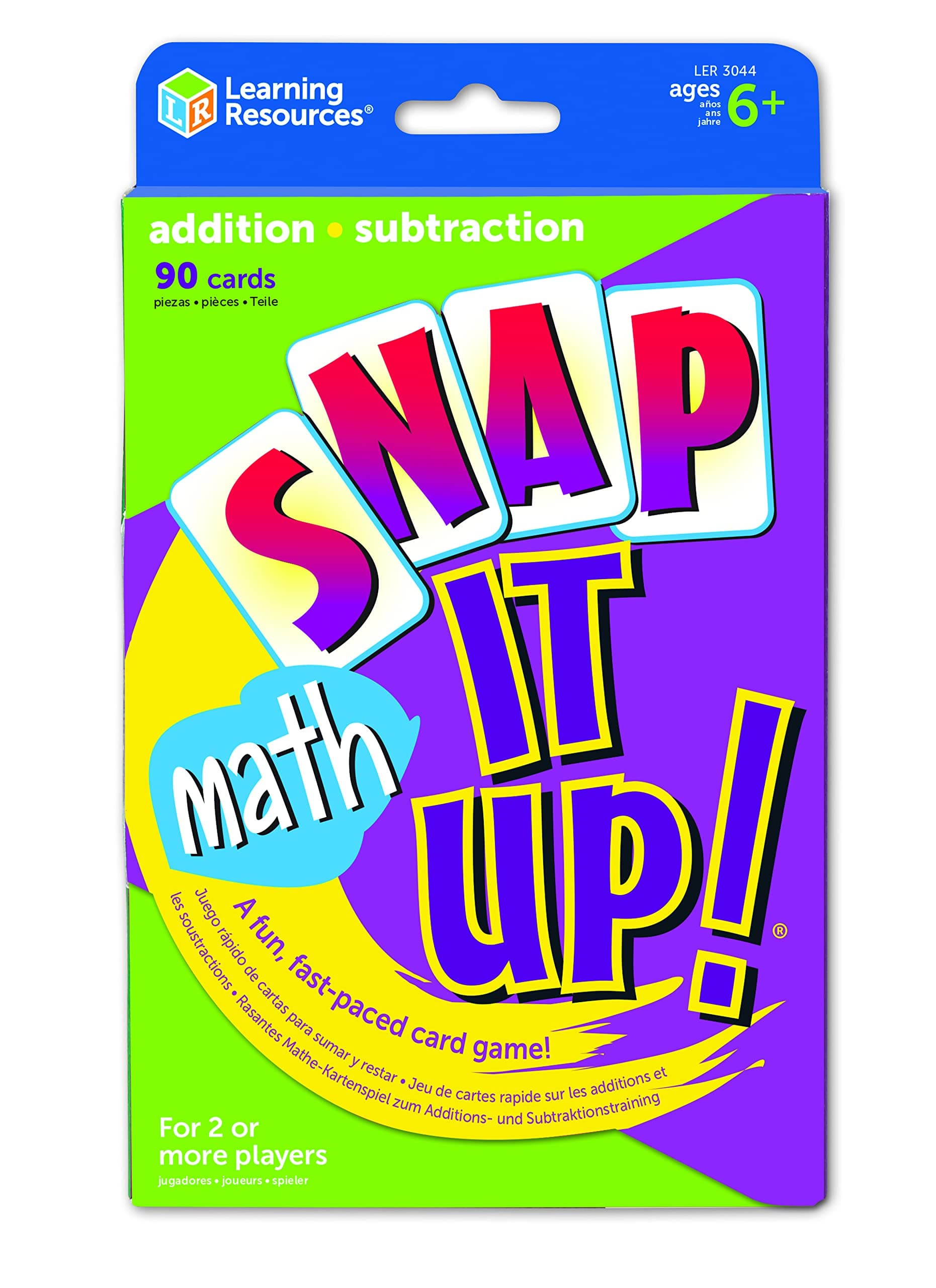Snap It Up Math: Addition and Subtraction Card Game,90 Cards, 2-6 players, Grades 1 and Up, Ages 6 and Up