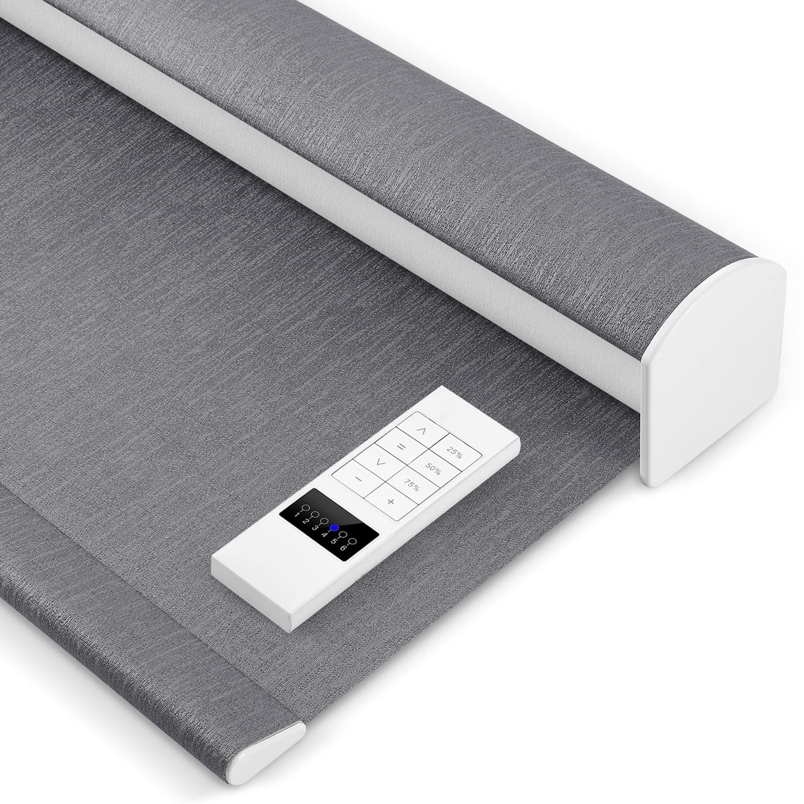 Zshine Motorized Blackout Window Blinds Customize Width (23-95 Inches) Remote Control Wireless and Rechargeable Roller Shades Blinds for Windows, Home, Office, Hotel, Club, Restaurant(82164D)