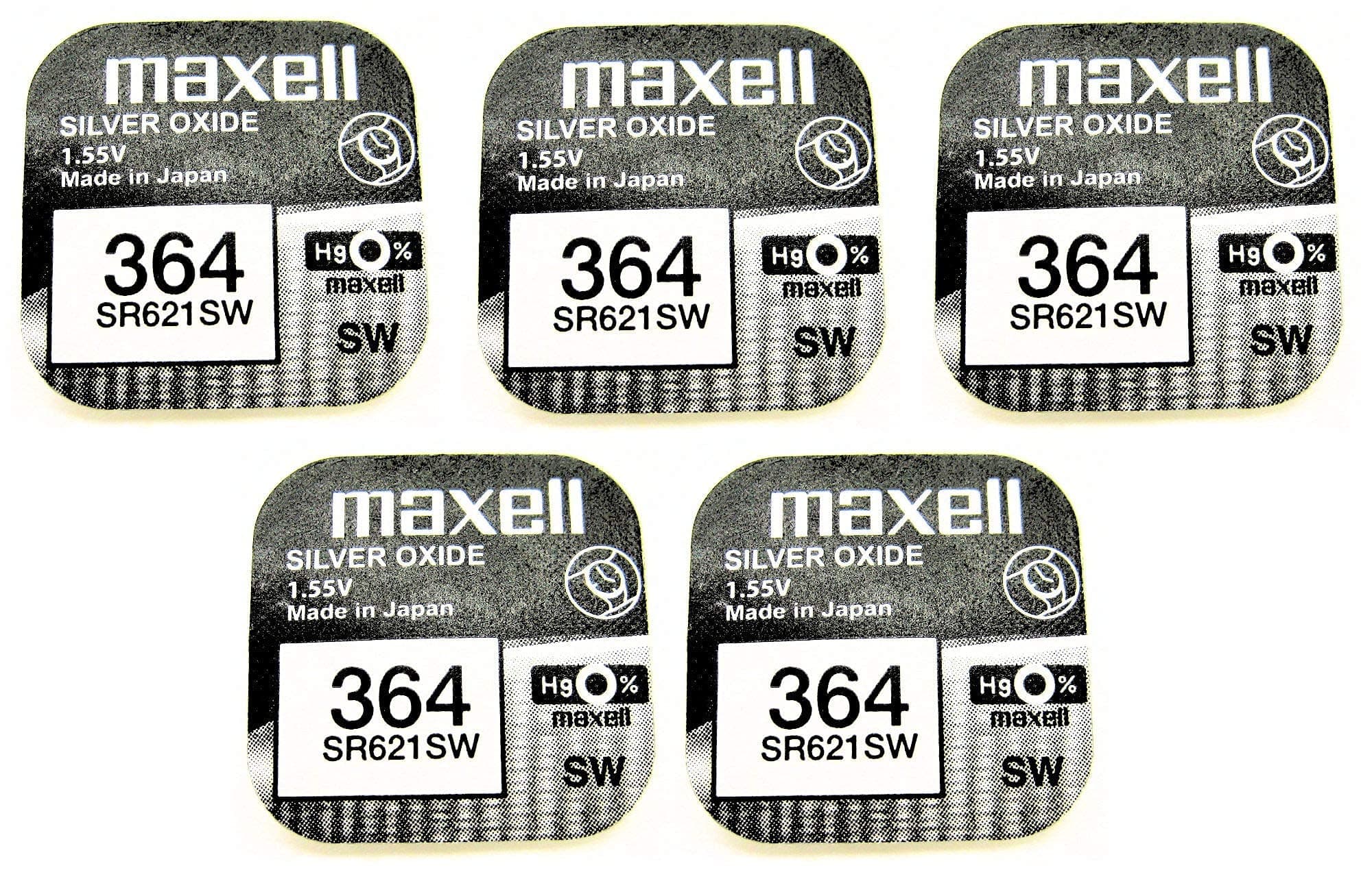5 Maxell Watch Batteries Button cell SR621SW