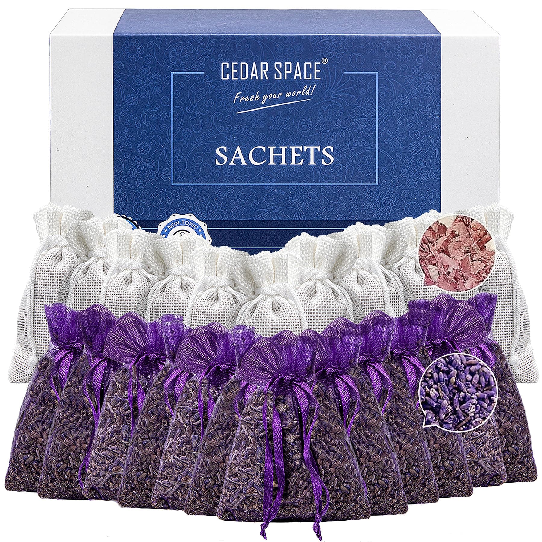 24 Cedar Lavender Sachets(New)