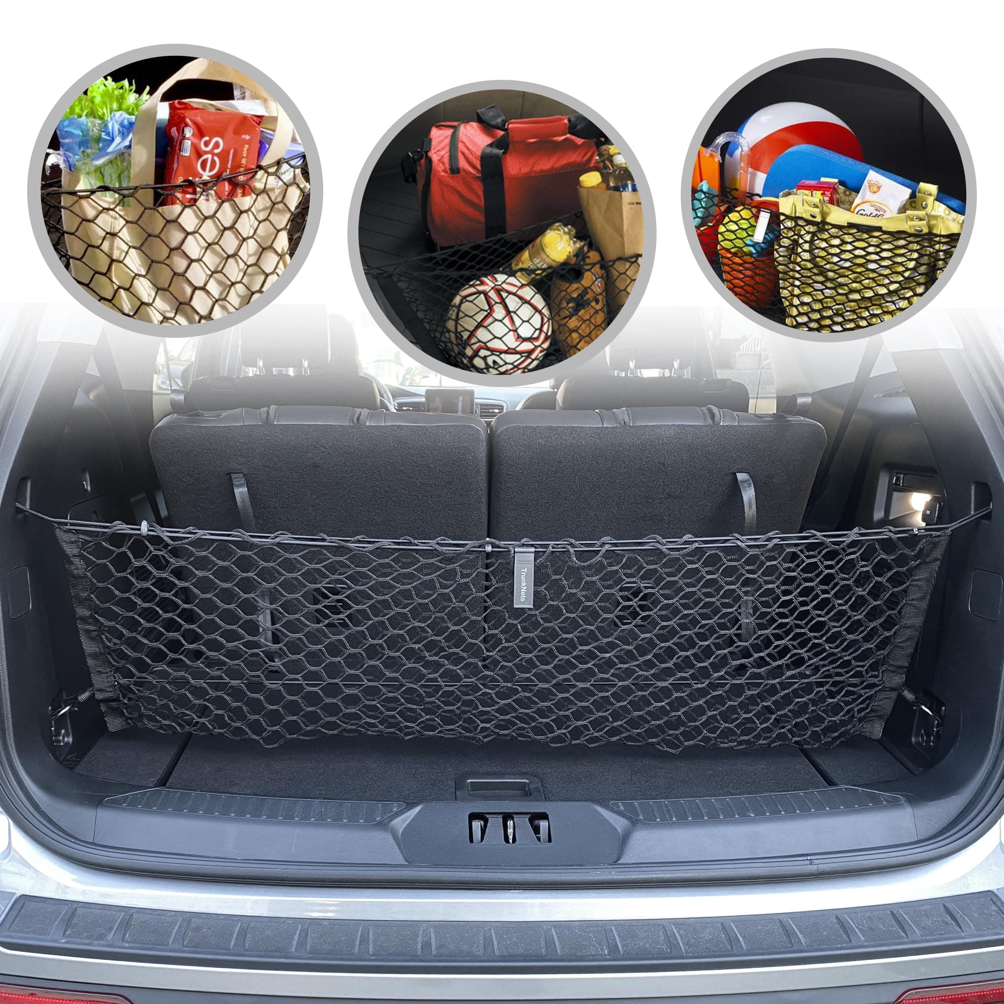 Envelope Style Trunk Mesh Cargo Net for Ford Explorer Base ST XLT 2020-2023 - Car Accessories - Premium Trunk Organizers and Storage - Cargo Net for SUV - Vehicle Carrier Organizer for Ford Explorer
