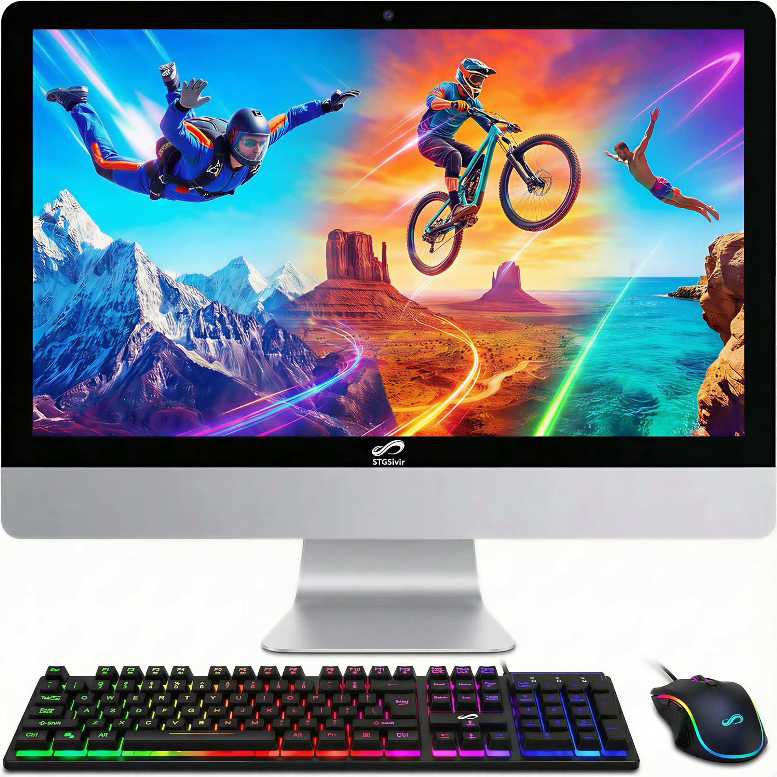 STGSivir All in One Desktop Computer, 22 inch FHD Display, Intel Core i7 up t...