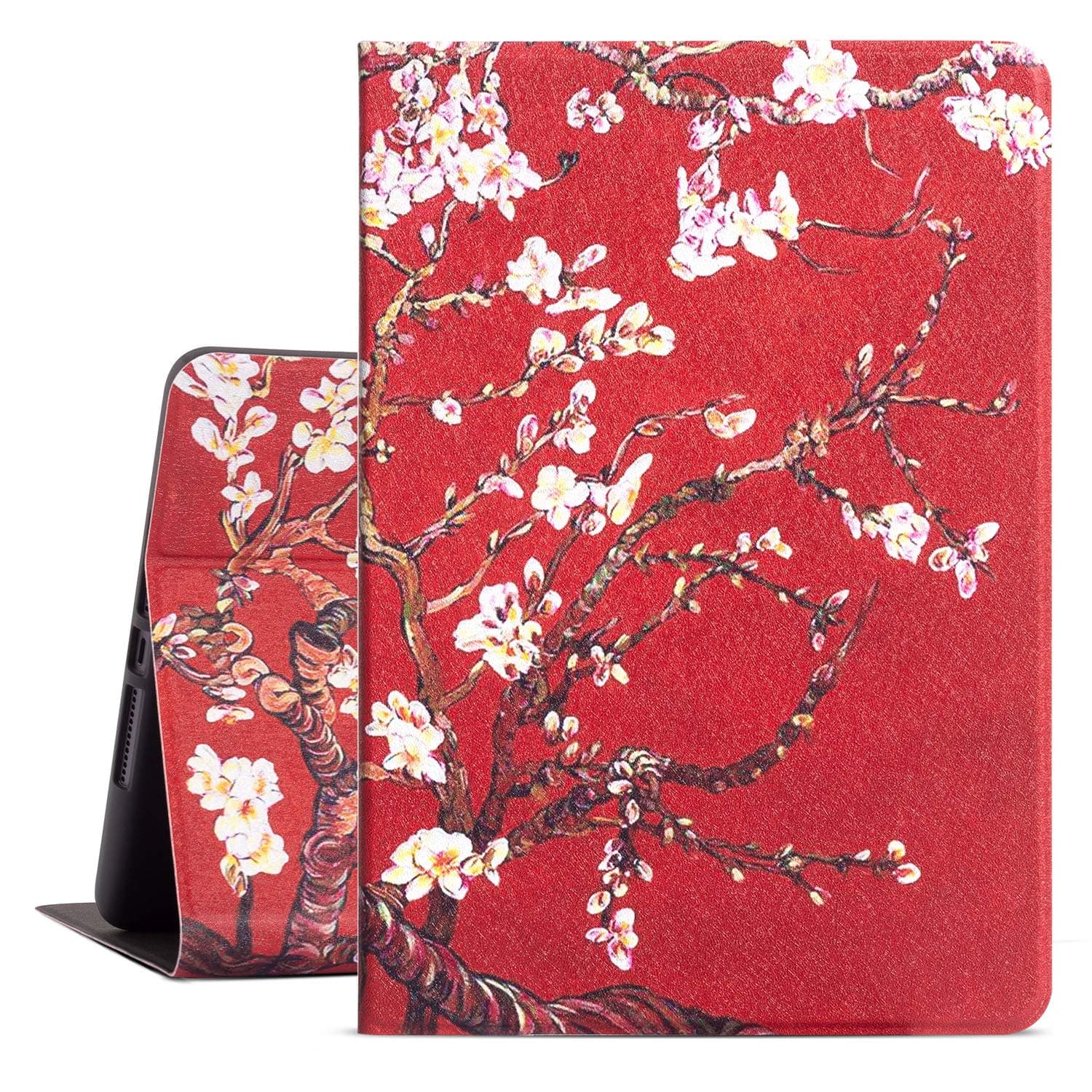 iPad 10.2 Case for iPad 9th/8th/7th Generation (2021/2020/2019), iPad Case 9th Generation, 10.2 Inch iPad Case with Adjustable Multi Angles Stand, Auto Wake/Sleep, Apricot Flowers