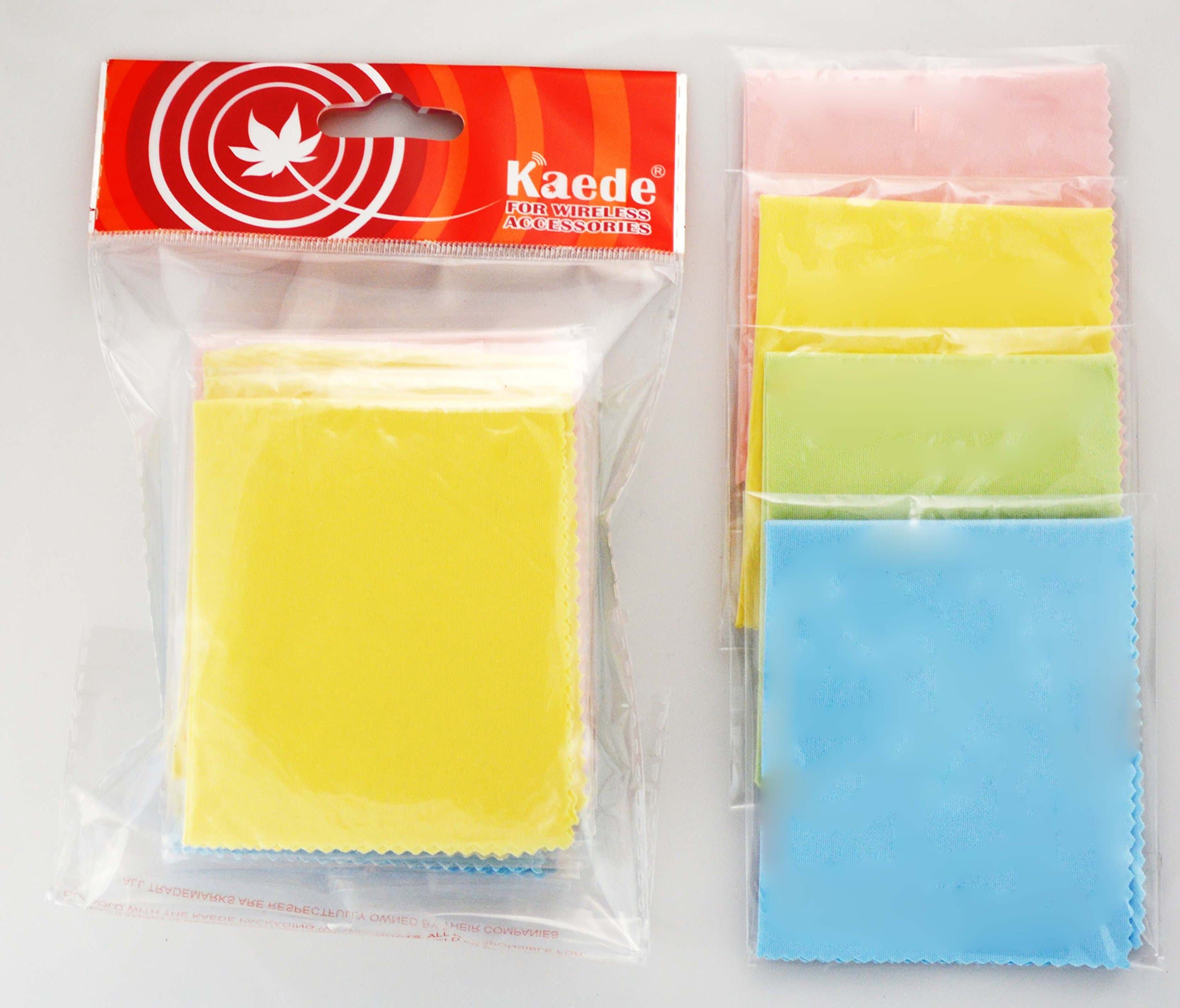 Kaede® 8-Pack Microfiber Cleaning Cloths for Apple Ipad, Phone, Tablets, Lenses, LCD Monitor, Tv, Camera, Glasses, Lenses in Retail Packaging