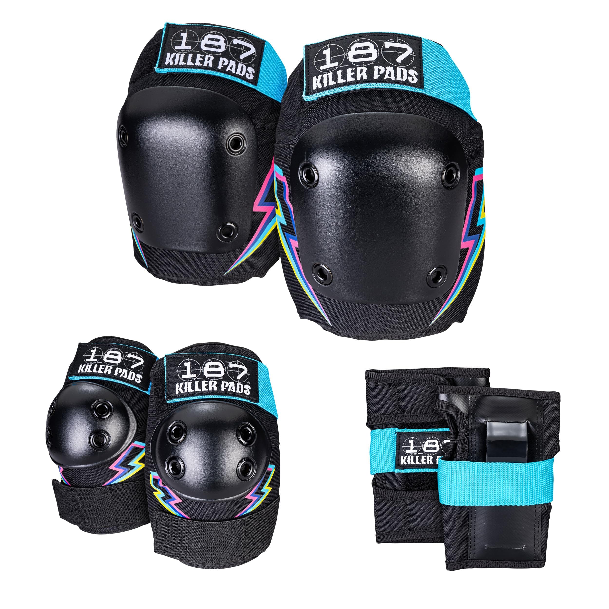 Six Pack Pad Set, Protective Gear for Elbows, Knees, and Wrists - Ideal for Skateboarding, Roller Skating, and Inline Skating