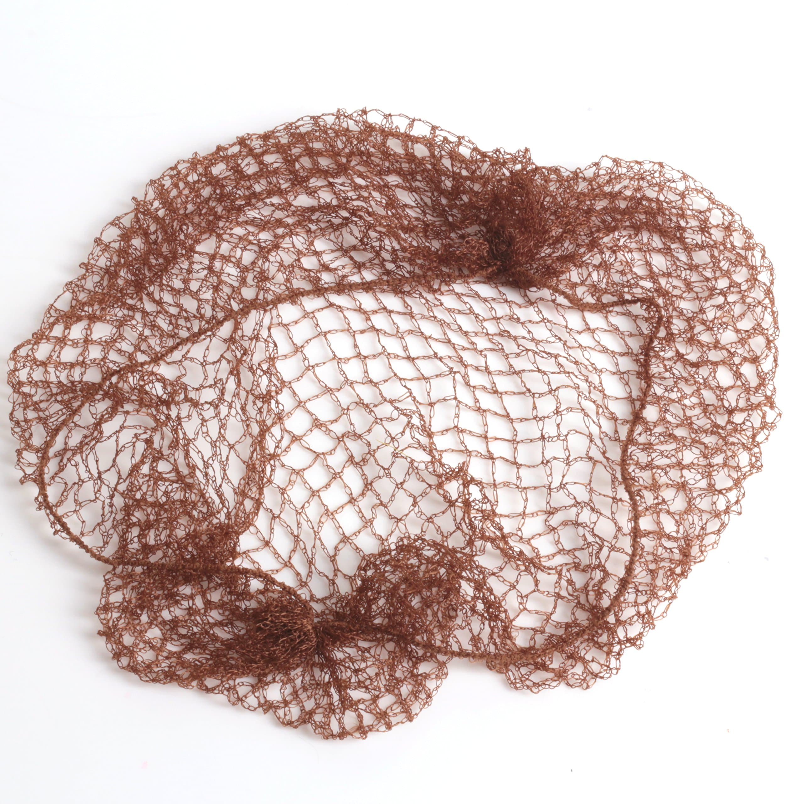 White Hinge 3x Dark Brown Slumber Hair Net - Elasticated Mesh Styling Sleep In Net For Dancers, Horse Riding & Adults