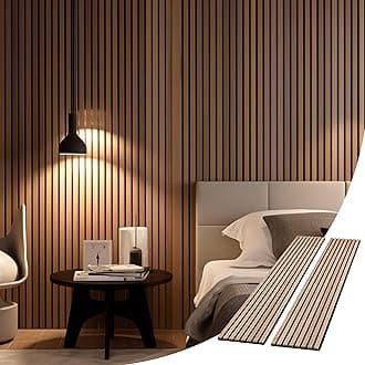 WVH Slatpanel Oak Natural Core– Acoustic 3D Textured Wood Panels for Walls & Ceilings | Decorative Panels for Homes, Offices & Studios | 2 x-94.49” x 12.6” | Real wood veneer, MDF, Felt